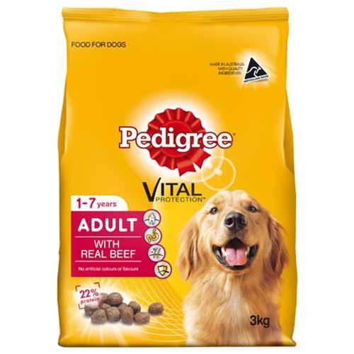 Adult Dry Dog Food With Real Beef 3kg - Pedigree