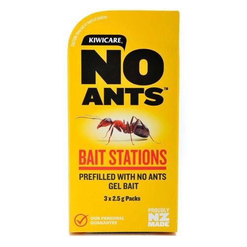 NO Ants Ant Killer Gel Bait Stations Prefilled 7.5g, 3 Pack Brown - Kiwicare
