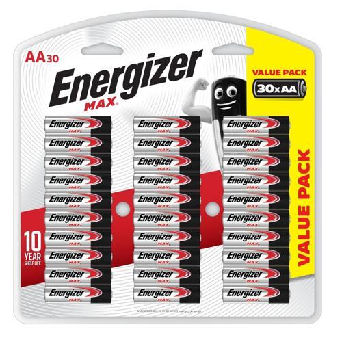Energizer Max Max AA Batteries 30 Pack