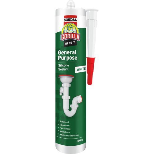 Plumbers Silicone Sealant 300ml White - Gorilla