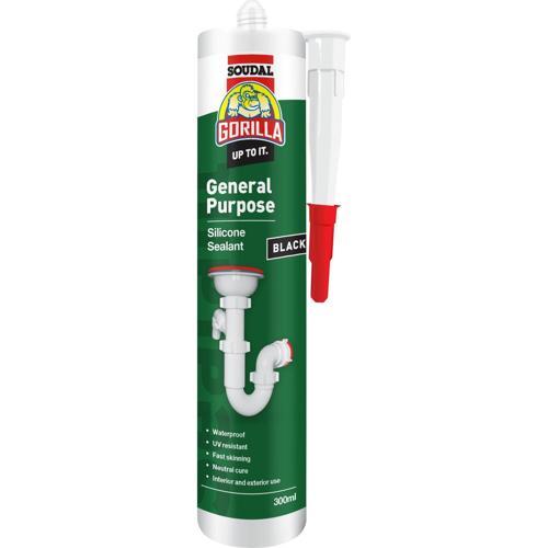 Plumbers Silicone Sealant 300ml Black - Gorilla