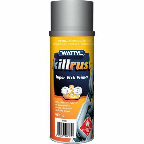 Killrust Super Etch Primer Black 400ml Black - Wattyl