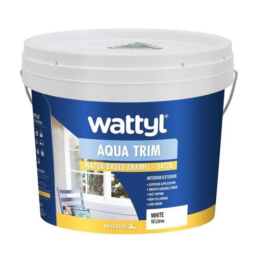 Wattyl Aqua Trim Water Based Satin Enamel 10L White