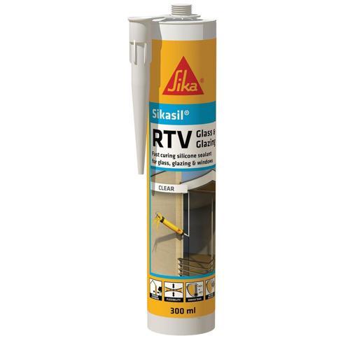 Sikasil RTV Fast Cure Glazing Sealant Acetic Cure Silicone 300ml Clear
