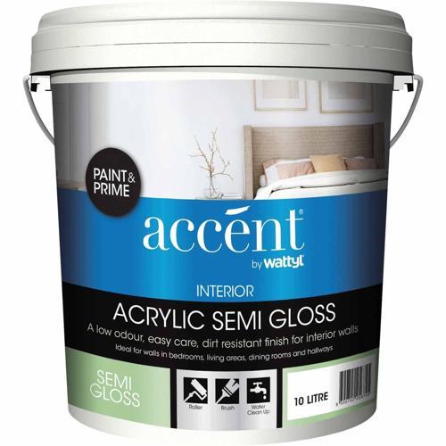 Accent Semi-Gloss Interior Paint & Prime 10L Light Base