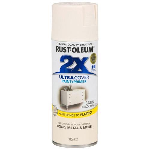 2X Satin Paint & Primer 340g Heirloom White - Rust-Oleum