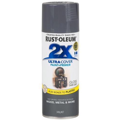 2X Gloss Paint & Primer 340g Dark Grey - Rust-Oleum