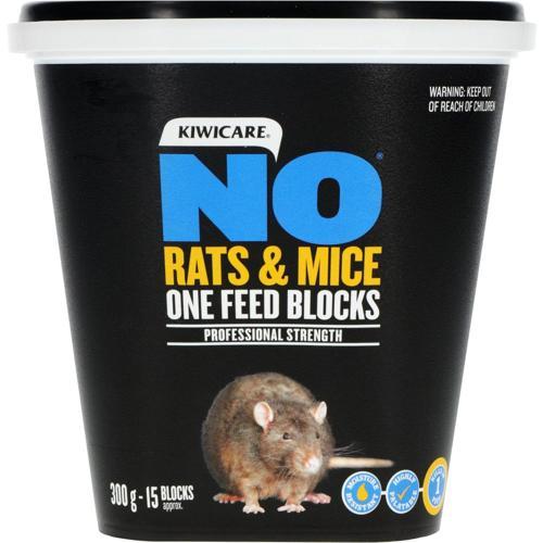 Kiwicare NO Rats & Mice One Feed Rodent Bait Blocks 300g