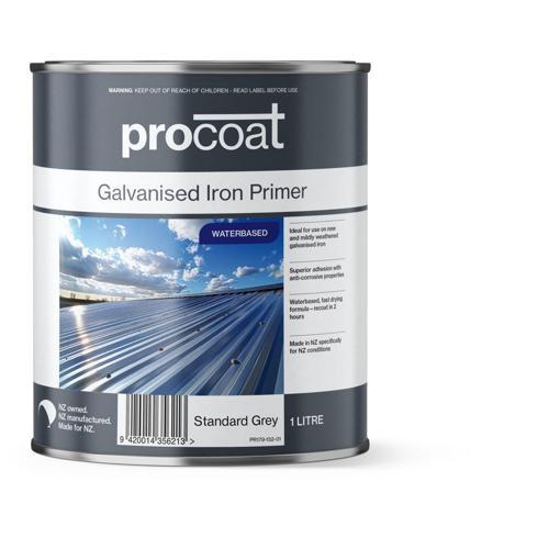 Procoat Galvanised Iron Primer Waterbased 1L Standard Grey