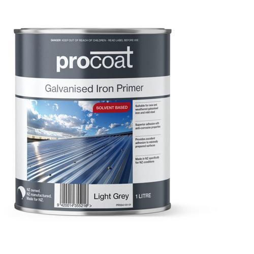 Procoat Galvanised Iron Primer Oil Based 1L Light Grey