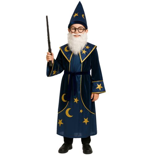 Costume Magic Wizard Robe Blue Boy's 4-6 Years