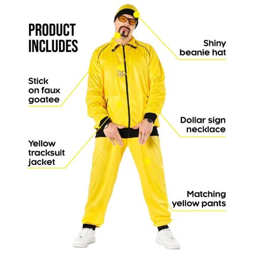 Costume Hip Hop Tracksuit Yellow Men's Size Medium
