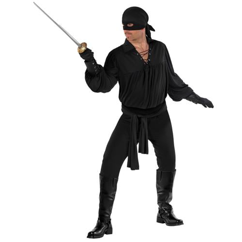Costume Masked Vigilante Black Men's Size XX-Large