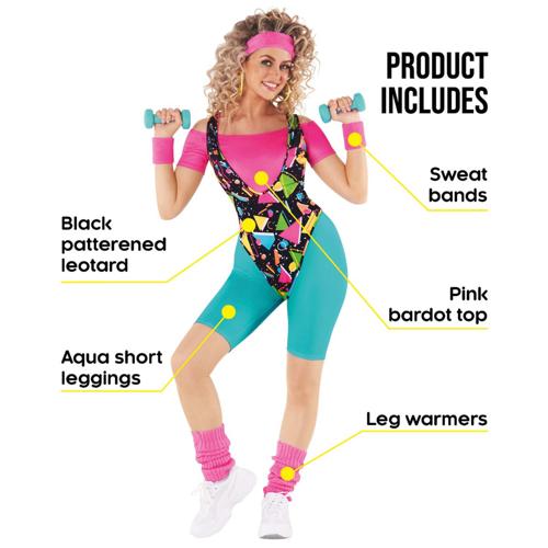 Costume 80's Aerobics Bright Women's Size 12-14