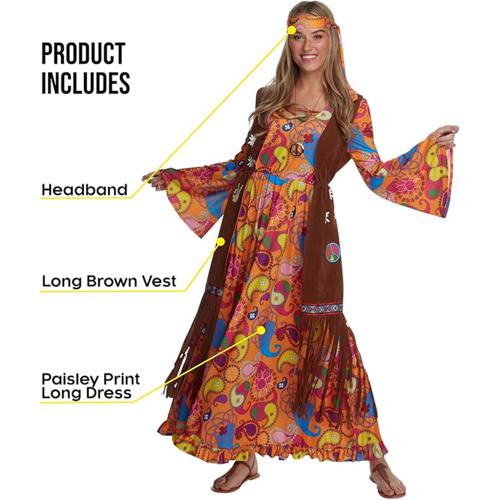 Costume Long Hippie Women's Size 12-14