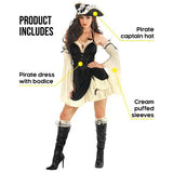 Costume Pirate Captain Black Women's Size 12-14