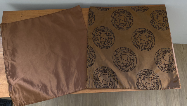 Set of 6 brown circular pattern cushion covers, combining style and durability for versatile home decor.