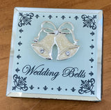 Elegant square trinket box with wedding bells design, perfect for storing cherished keepsakes and gifts.