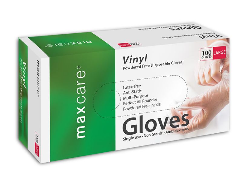 Clear vinyl gloves in large size, powder-free, ideal for food handling and cleaning, 1000 pieces for versatile protection.