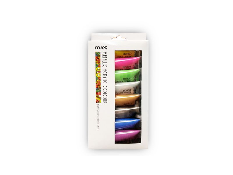 Acrylic Paint Set - Max Brand 25ml x 8 Metalic (24 Packs)