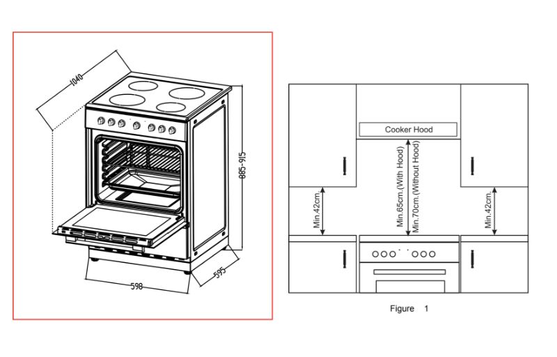 Ceramic Cooktop Freestanding Stove - Midea 60cm 24DME4R109