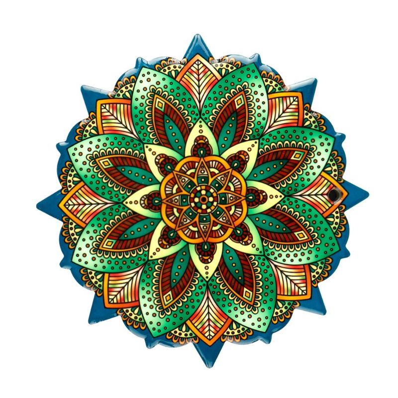 Ceramic Coaster - Sacred Mandala Large 4 (20cm)