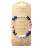 Set of 3 8mm bead friendship bracelets made with Garnet, Rose Quartz, and Lapis Lazuli for meaningful connections and style.