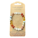 Set of 3 8mm wellness bead bracelets featuring Sunstone, Amazonite, Citrine, and Carnelian for positivity and clarity.