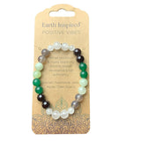 "Set of 3 Positive Vibes bracelets featuring 8mm natural stones for attracting positivity and enhancing energy."