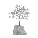 Handcrafted Rose Quartz Crystal Tree with 100 chip gemstones on a 19cm base, symbolizing love and harmony.