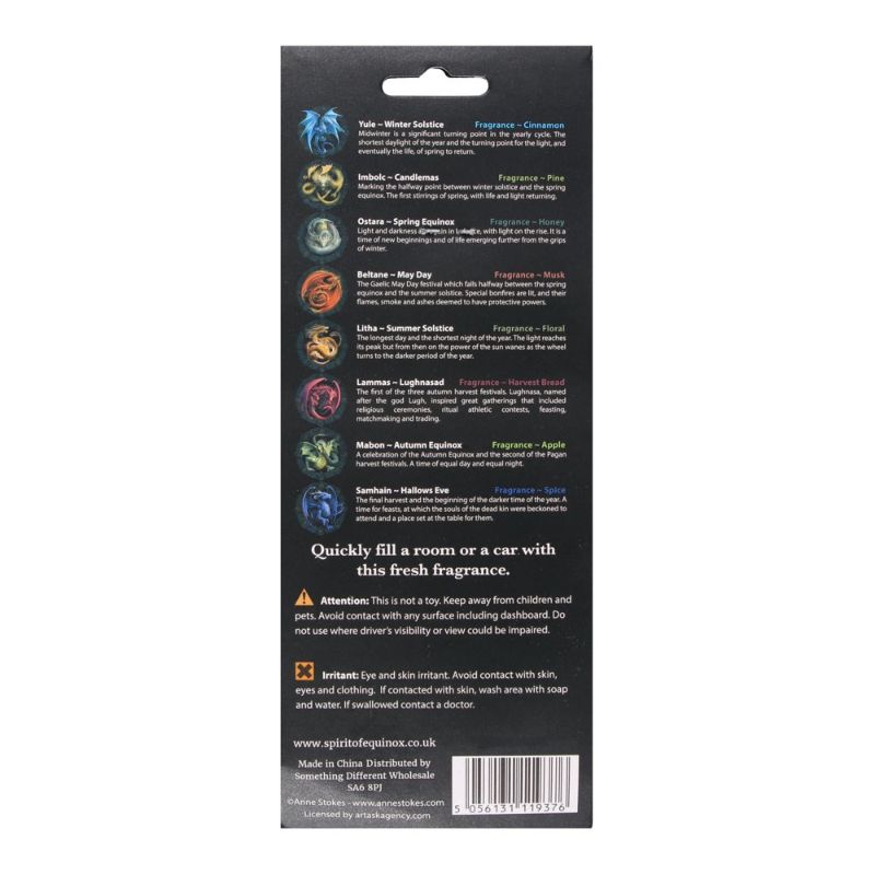 6 x Samhain Dragon Spice Scented Air Freshener by Anne Stokes