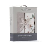 Little Linen Hooded Towel 2pk - Willow Bear