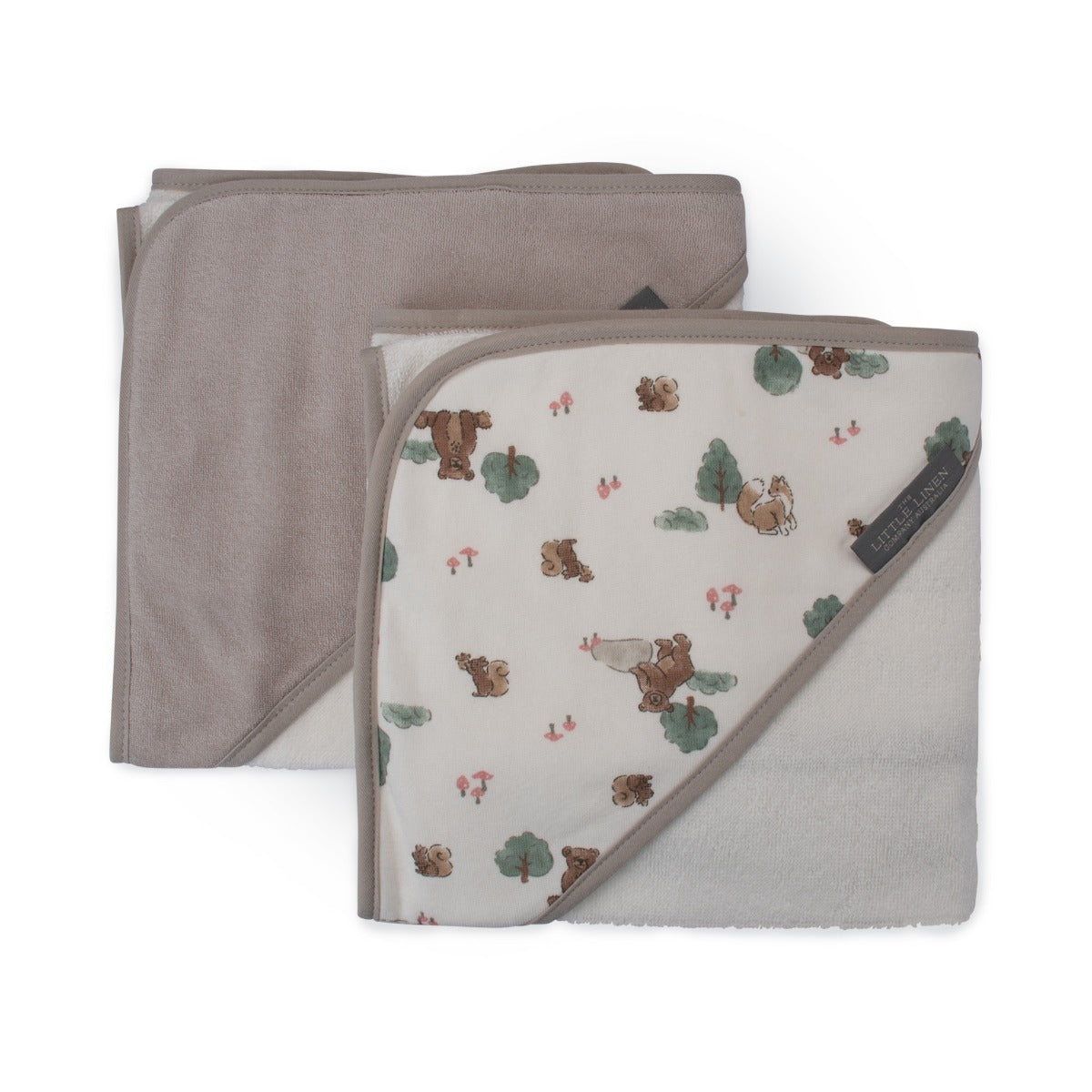Little Linen Hooded Towel 2pk - Willow Bear