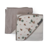 Little Linen Hooded Towel 2pk - Willow Bear