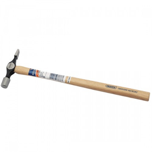 DRAPER Cross Pein Hammer 110g with forged steel head, polished face, and hickory shaft for precision and durability in various tasks.