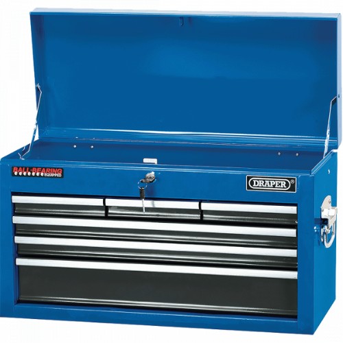 DRAPER Tool Box 6 Drawer in durable steel, featuring smooth ball bearing drawers, a locking system, and organized storage.