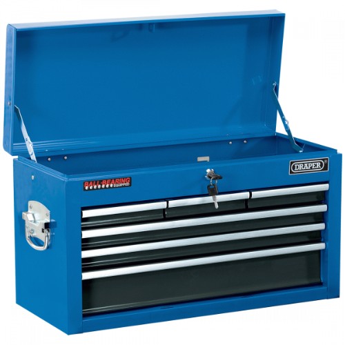 DRAPER Tool Box 6 Drawer with durable steel, anti-slip mats, smooth runners, and secure locking system for organized tool storage.