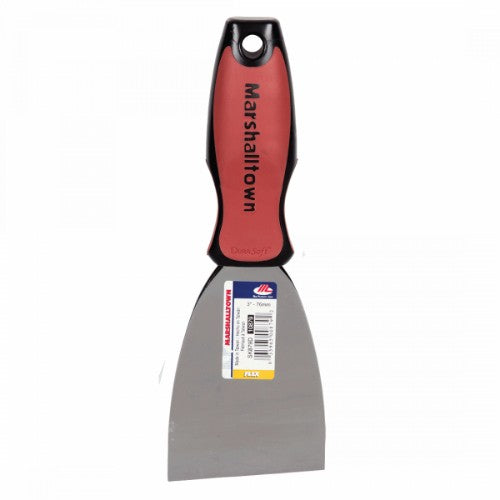 Ergonomic MARSHALLTOWN 75mm flexible scraper for comfortable, efficient surface preparation and paint removal tasks.