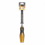 STANLEY Chisel 10mm with durable EN31 steel blade, ergonomic shatterproof handle, and steel striking cap for precise woodworking.