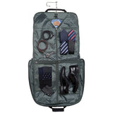 Travel Garment Bag with interior hanger, secure cover, and multiple pouches for organized, wrinkle-free travel.