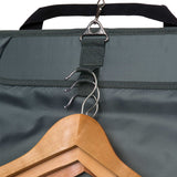 Travel Garment Bag designed for organization and style, featuring an interior hanger, secure cover, and multiple pouches for essentials.