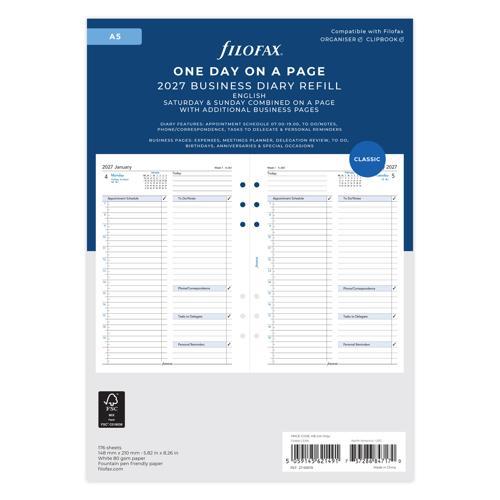 Filofax Refill Classic Business Day Per Page A5 2027