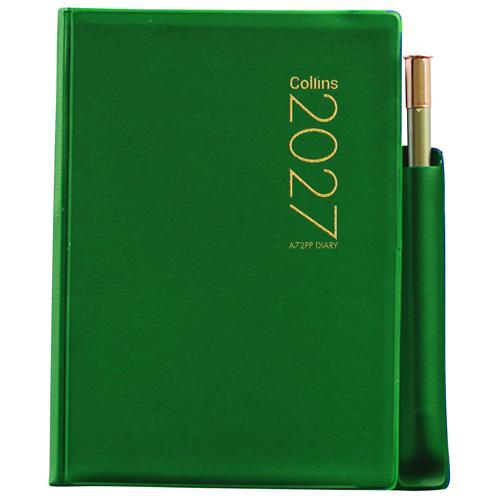Collins Diary A72PP Green With Pencil 2027