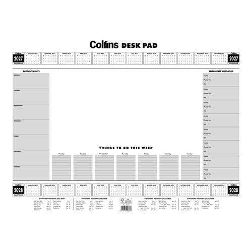 Collins A2 Executive Desk Pad 50lf 2027 2028