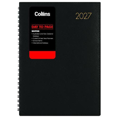 Collins Diary Boston A41 Day To Page Black 2027