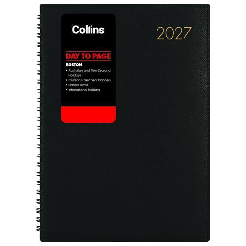 Collins Diary Boston A51 Day To Page Diary Black Wiro 2027