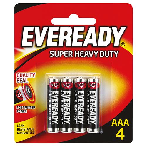 Eveready Super Heavy Duty AAA Battery 4pk