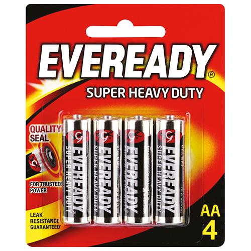 Eveready Super Heavy Duty AA Battery 4pk