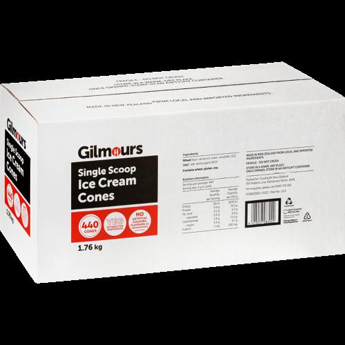 Gilmours Ice Cream Cones Single Scoop 440pk