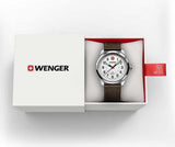 Watch - WENGER Terragraph 43mm White Dial Brown Leather Strap